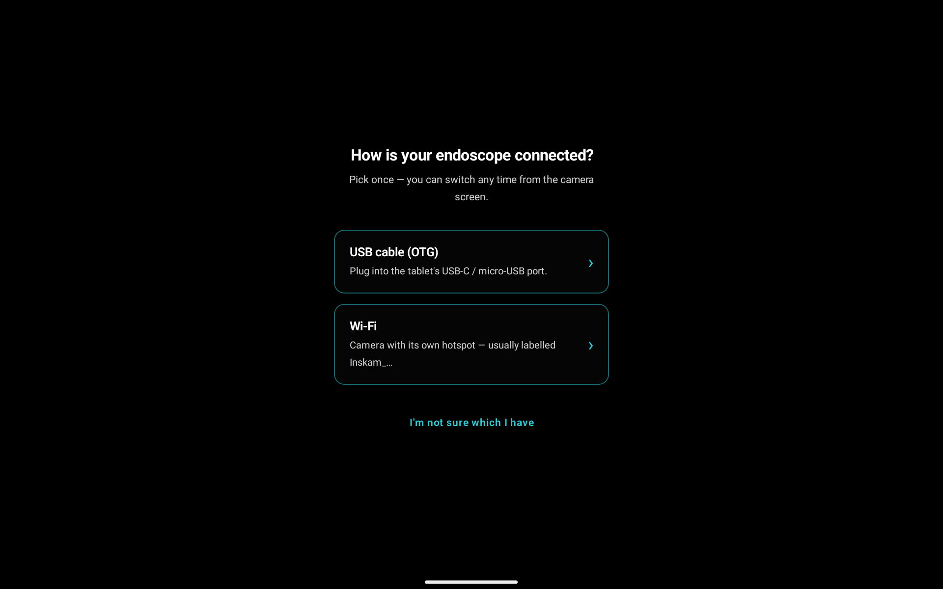 Magic Endoscope connection picker